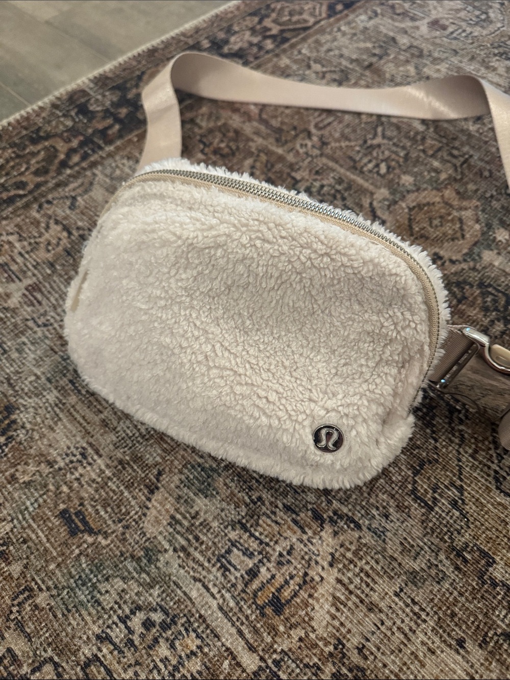 lululemon athletica Cream Sherpa Crossbody Belt Bag